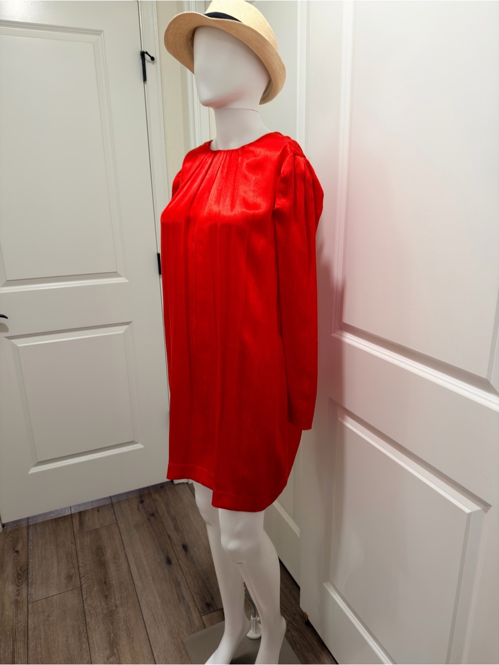 Nine West Vibrant Red Satin Mini Dress